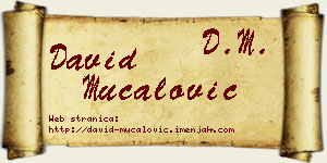 David Mučalović vizit kartica